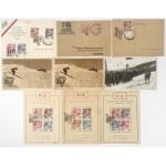 Zakopane, World Ski Championships, Postcards and Stamps - including a rare "Under the Ski Jump" stamp. - set (9pcs)