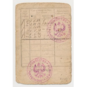 II RP, Personal Legitimation, 7th Legion Infantry Regiment (1919/1920)