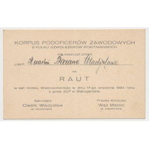 II RP, Invitation to the 1934 raut, Non-Commissioned Officer Corps of the 2nd Rokitnian Cavalry Regiment