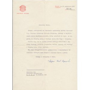 Letter from the Primate of Poland, Cardinal Stefan Wyszynski 1967