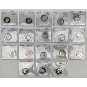 USA, PROOF 5 cents 1960-1989 S - set (18pcs)