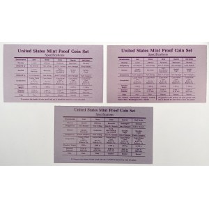 USA, Proof Set 1985, 1991-1993 - set (4pcs)