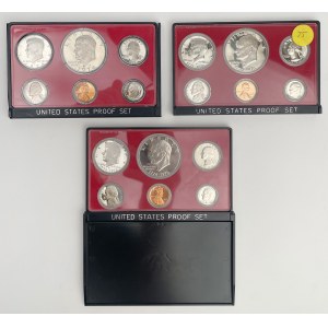 USA, Proof Set 1974, 1975 and 1976 - S - set (3pcs)