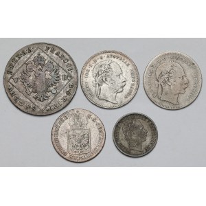 Austria, 5-20 krajcarów 1802-1870 - zestaw (5szt)