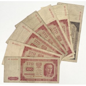 100 and 500 zloty 1948 - various series - set (7pcs)