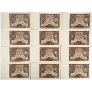 100 złotych 1934 - Ser.C.A. - zestaw (12szt)