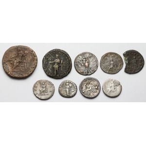 Republic and Roman Empire, Denarii, Antoninians and Bronzes - set (9pcs)