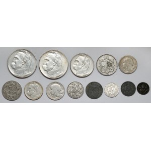 1-50 grošov a 1-10 zlotých 1923-1937 - sada (13 ks)