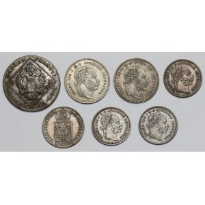 Austria, 6-20 krajcarów 1802-1872 - srebro - zestaw (7szt)