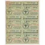 WWII, General Government, Tankausweiskarte, 6x 5 Liter, September-October 1943