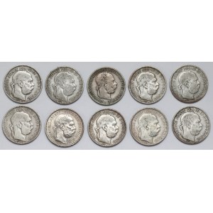 Austria and Hungary, 1 crown 1893-1902 - set (10pcs)