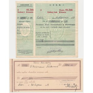 Checks, Postal Savings Bank and ROZENBERG 1932-1939 (2pcs)