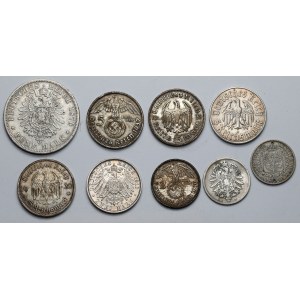Germany, SILVER brand MIX - set (9pcs)