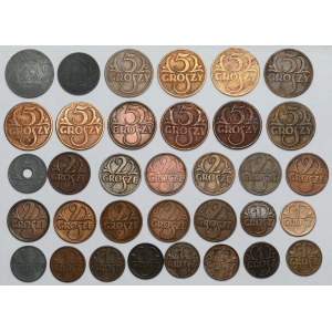 Second Republic and GG, set of penny coins (34pcs)