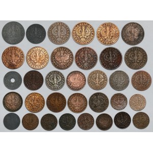 Second Republic and GG, set of penny coins (34pcs)