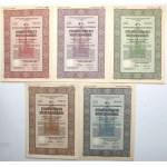 Danzig, Landesbank und Girozentrale... Kommunalschuldverschreibung, 100 - 5,000 rmk 1941 (5pcs)