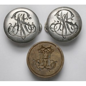Spinki do mankietów i typariusz z monogramem - zestaw (3szt)