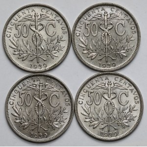 Bolivia, 50 centavos 1939 - set (4pcs)