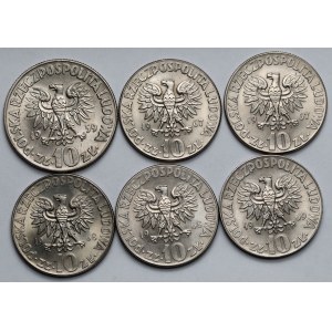 10 złotych 1959-1969 Kopernik - mennicze - zestaw (6szt)