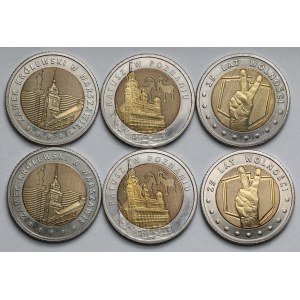5 złotych 2014-2015 - okolicznościowe - mennicze (6szt)