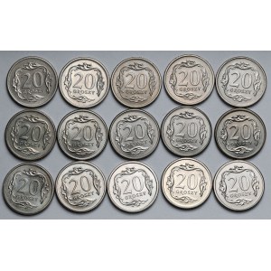20 groszy 1990-2007 - mint - set (15pcs)