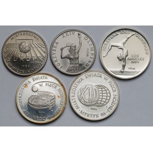Samples of SILVER and CuNi 200-1000 zlotych 1983-1988 - set (5pcs)