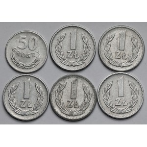 50 groszy and 1 zloty 1949-1969 - set (6pcs)