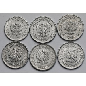 50 groszy and 1 zloty 1949-1969 - set (6pcs)