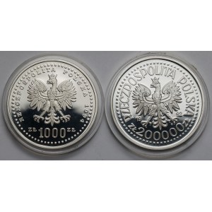 10 i 20 tys. złotych 1992 Ameryka i 1994 FIFA - zestaw (2szt)