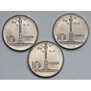 10 zł 1966 mała Kolumna - zestaw (3szt)