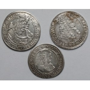 Silesia, 6 and 15 krajcars 1664-1674 - set (3pcs)
