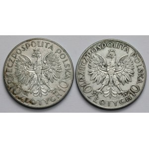 10 zloty 1933 Traugutt e Sobieski - set (2 pezzi)