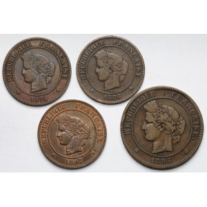 Francja, 5-10 centimes 1874-1897 - zestaw (4szt)