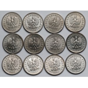 50 groszy 1990-1995 - mennicze - zestaw (12szt)
