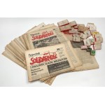 Solidarity Weekly issues and cigarette and matchbox packaging from the communist period - Large set