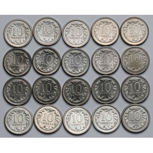 10 groszy 1990-2000 - mennicze - zestaw (20szt)