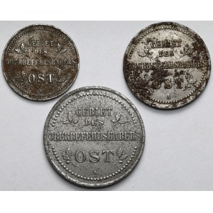 Ober-Ost. 1-3 kopecks 1916-A, Berlin - set (3pcs)