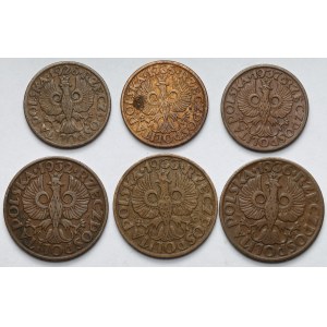 1 and 2 pennies 1928-1937 - set (6pcs)