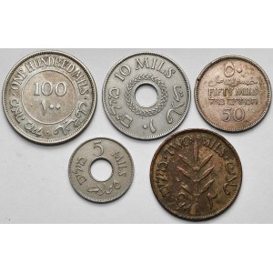 Palestine, 2-100 mils 1927-1941 - set (5pcs)