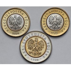 2 and 5 zlotys 1994-1996 - set (3pcs)