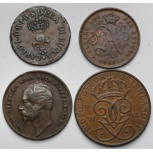 Europe, Bronze Coins 1826-1912 - set (4pcs)