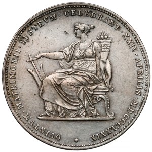 Austria, Franz Joseph I, 2 guilders 1879 - silver jubilee