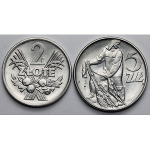 2 i 5 złotych 1973 - zestaw (2szt)