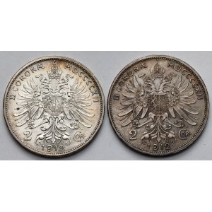 Rakousko, 2 koruny 1912 - sada (2ks)