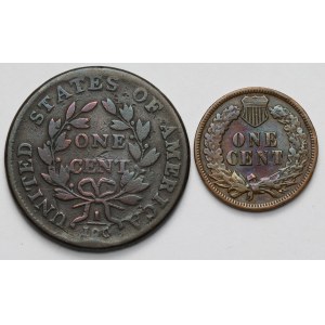 USA, Cent 1800 et 1892 - set (2pcs)