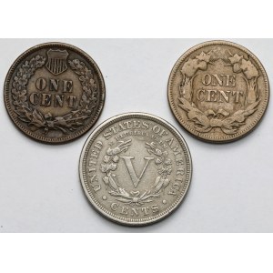 USA, 1-5 cents 1857-1901 - set (3pcs)