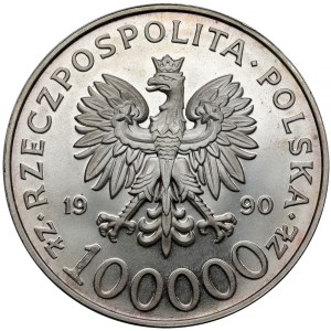 100,000 PLN 1990 Solidarity - variety A