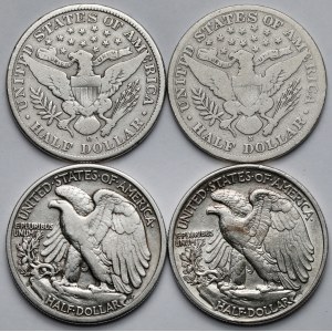 USA, 1/2 dollar 1907-1943 - set (4pcs)