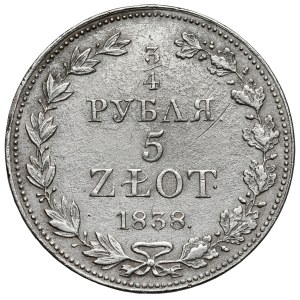 3/4 rublu = 5 zlotých 1838 MW, Varšava