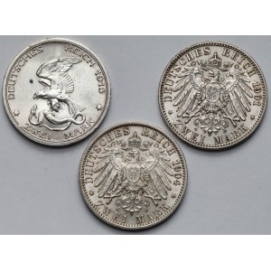 Prusy, 2 marki 1901-1913 - zestaw (3szt)